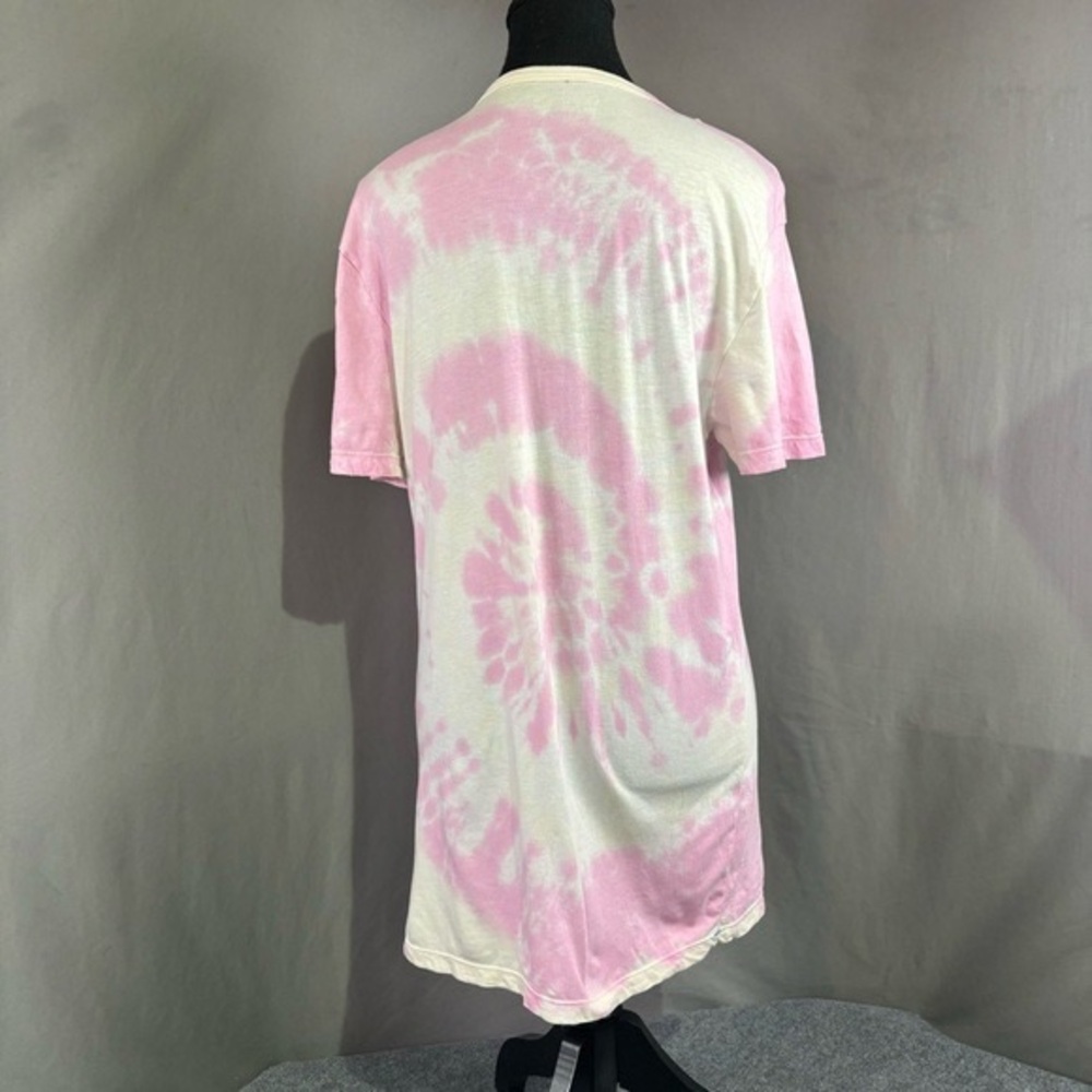 Columbia Top Women’s Small Tie Dye T Shirt Cotton Gorpcore Midi White Pink